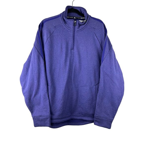 NWT Adidas Purple ClimaWarm 1/4 Zip Pullover Sweatshirt Large Mens Activewear - Picture 1 of 13